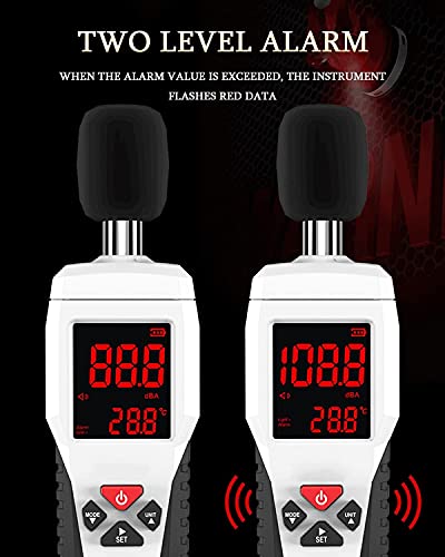 NKTJFUR DECIBEL METER LCD-backlit display, ruistester condensatormicrofoon 3 Geleidende lagen, geluidsmeterdetector voor… - Image 7