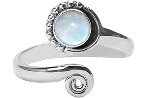 925 Sterling Silver Toe Rings for Women with Rainbow Moonstone