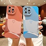 YKCZL Compatible with iPhone 13 Pro Case 6.1 inch, Cute Painted Art Heart Pattern Full Camera Lens Protective Slim Soft Shockproof Phone Case for Women Girls(Brown) - Image 4