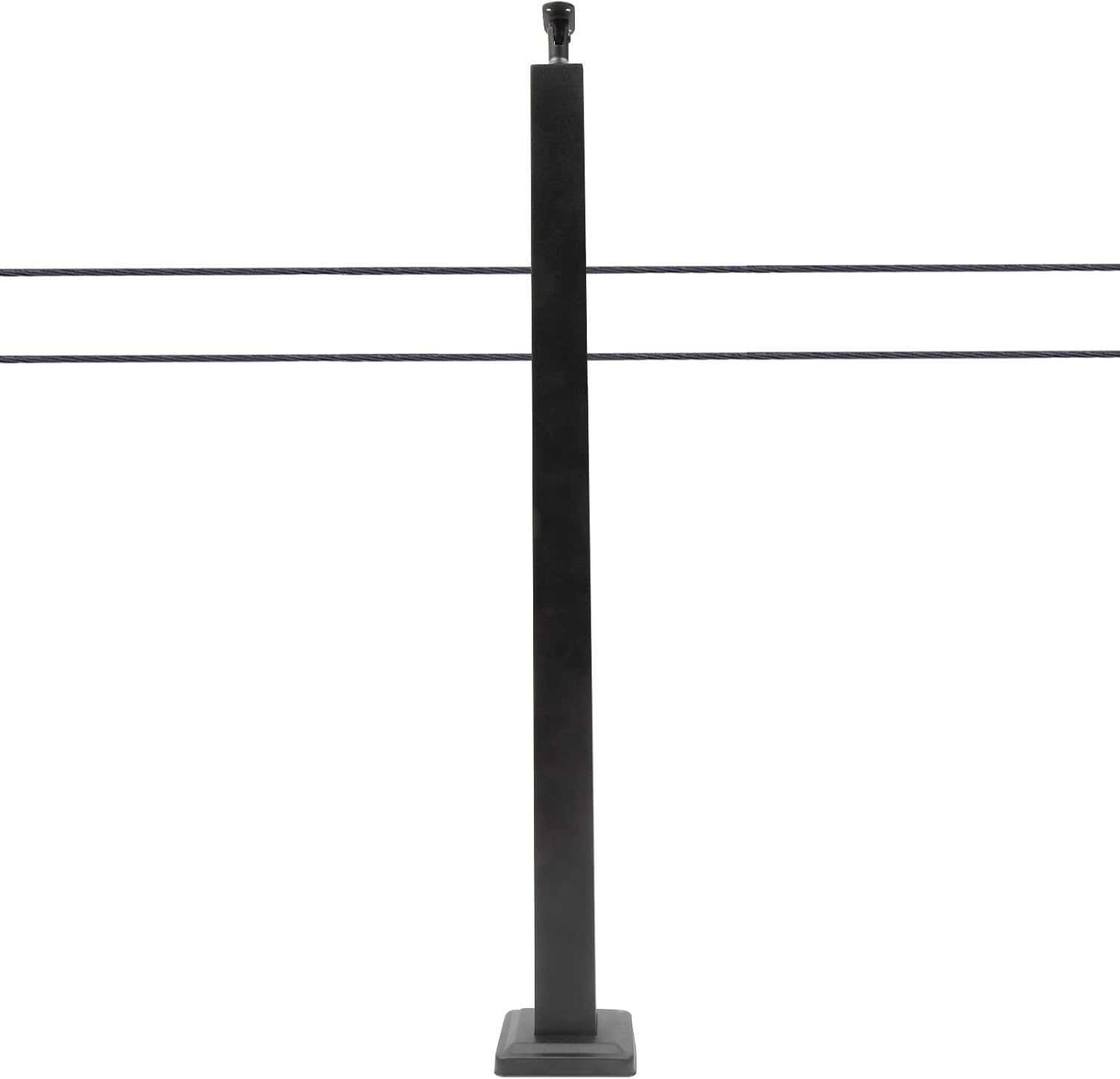 36" Fascia Mount Cable Railing Post Kit 1 Pack Flat Top Level Drilled Post with 10 Holes Black Stainless Steel Deck Post Cable Railing System for Indoor, Outdoor, Deck, Balcony