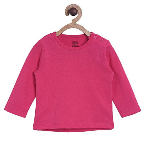 Image of miniklub Girls Pink & White Printed T-Shirt With Dungarees