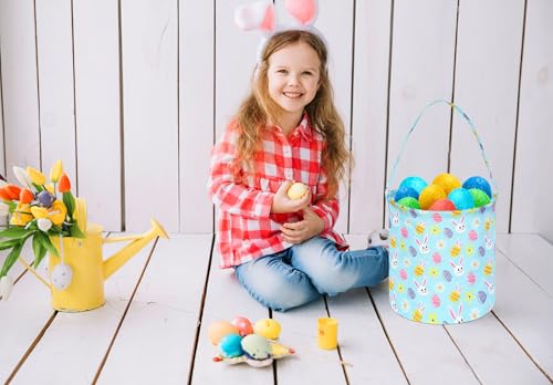 Image of DUYIY Easter Bunny Basket Easter Eggs Gift Bucket, Dinosaur Storage Bin for Kids,Storage Box Organizer Basket for Kids (Blue)