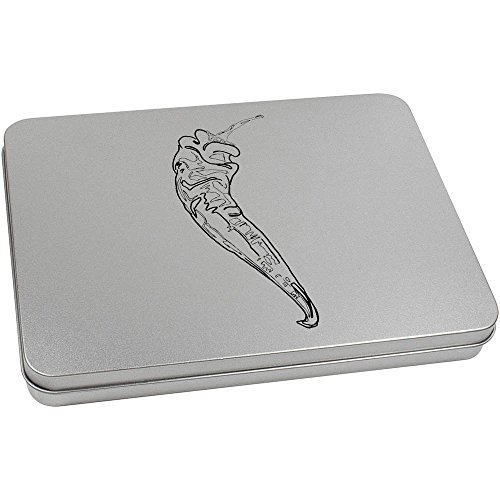 Azeeda 220mm 'Spicy Chilli Pepper' Metal Hinged Tin/Storage Box (TT00071149)