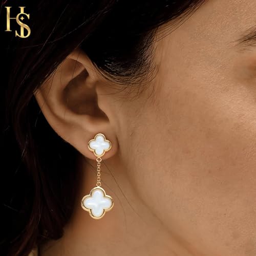 Clover Dqngle Earrings for Women | Four Leaf Dangle Stud Earrings for Women | Lovely Gift4