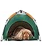 Hund und günstig Kaufen-QWORK® Outdoor Hundezelt Katzenzelt Wasserdicht Wegklappen Zelt mit bequemer Polsterung für Kleine und Mittelgroße Hunde - Entfaltungsmaß 80 x 77 x 62 cm