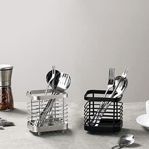 ANHORTS Sink Caddy, Kitchen Sink Organisers, Cutlery Drainer for Kitchen Utensil, Stainless Steel Sink Tidy, Rust Proof Sponge Caddy