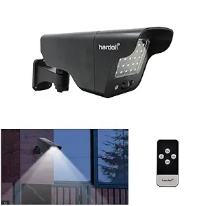 hardoll 25 LED Solar Security PIR Motion Sensor Lamp for Outdoor Home Garden with Remote Control Dummy Camera Shaped Light(Pack of 1)(Polycarbonate)