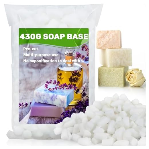 Sukh Base de sabão branco natural 420 ml – Base de glicerina pré-cortada para fabricação de sabão orgânico Glicerina para Hacer Jabones Aditivos espumantes inodoros boa capacidade de limpeza