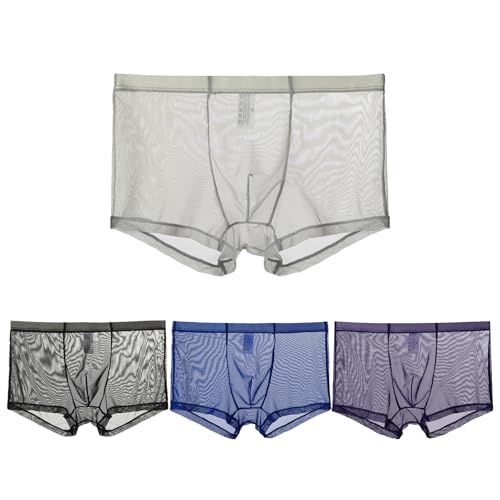 Men's Ice Silk Underwear Sexy Seamless Boxer Shorts Ultra-Thin Boxer Briefs