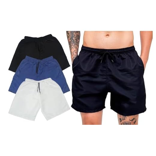 Kit 3 Shorts Tactel Masculino Academia Praia e TRAINING (BR, Alfa, GG, Regular, Regular, PRETO/BRANCO/AZUL)
