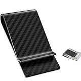Carbon Fiber Money Clip, Minimalist Wallet Slim Wallet Credit Card Money Clip Wallet, Convenient and Fashionable Wallets with Black Color Compact Card Holder for Everyday Carry and Business Use