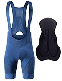 Fahrradhose Herren Gepolstert Radhose Mit Trägern Rennrad Bibs Fahrradhose MTB Bib Pants Stoßfest Fahrrad Unterhose MTB Rennrad Unterwäsche Atmungsaktiv Schnelltrocknend A,XL