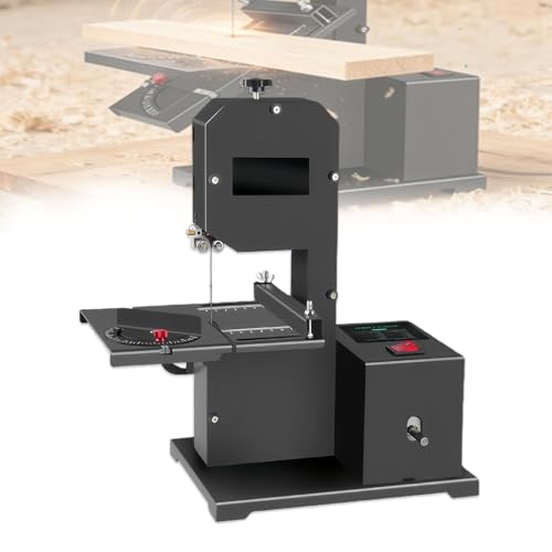Glowdora Sierra De Cinta De Carpintería Profesional 800w, Sobremesa - con Mesa Metálica Inclinable (0-45°), Corte Máximo 70mm, 1750 RPM, para Trabajos Detallados En Madera Y Espuma StandardEdition