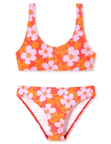Schiesser Girls' Bustier Bikini Set Swimsuit Quick Drying Girls Bikini, Red 180943, 140