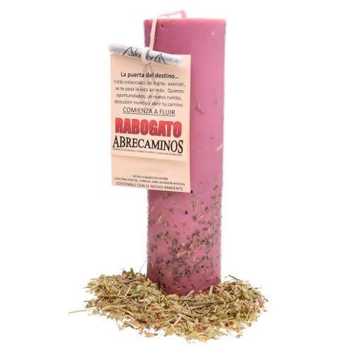 Lamare Velón Esotérico Rabogato - Abrecaminos - Vela Esotérica Ritual Para Potenciar Proyectos, Eliminar Obstáculos, Atraer Nuevas Oportunidades - Velas Artesanales Con Mecha 100 Algodón Natural