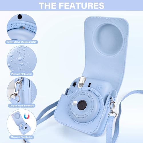 Funda con álbum para cámara Instax Mini 12 azul pastel miniatura 6
