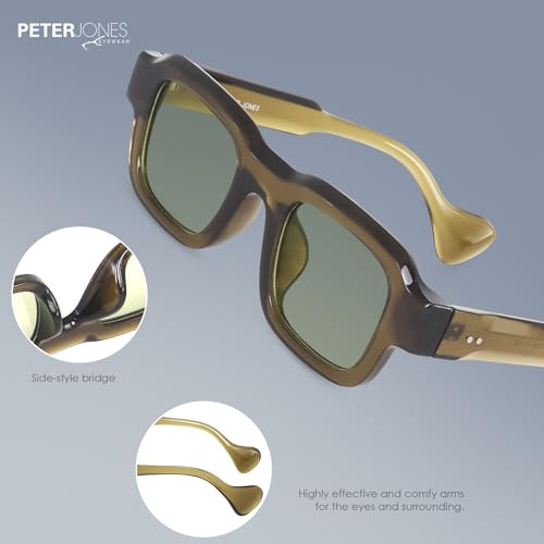 Image of Peter Jones Lenses Unisex Broad Frame Square UV /UB Protected Non-Polarized Sunglasses Medium (3809)