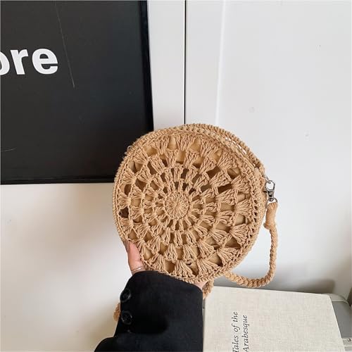 Fashion Hollow Out Shoulder Bags Casual Straw Crossbody Small Round Purse Tassel Messenger Handbags Bolsa3