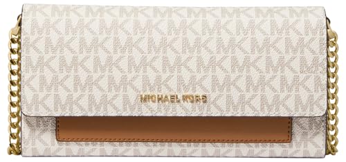 Michael Kors Bolsa tiracolo Jet Set média 2 em 1 com corrente, Baunilha/Bolota, One Size