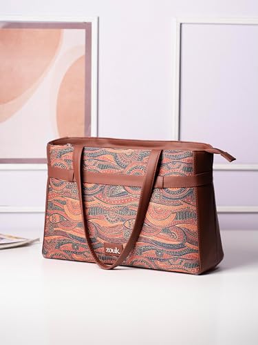 Image of ZOUK Urban Escape Bag | Stylish Vegan with Laptop Compartment, Trolley Sleeve & Anti-Theft Pocket |