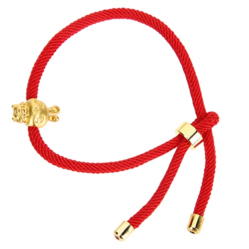 USHOBE Jahr des Kaninchens 2023 Armband Chinesisches Neujahr Armbänder Sternzeichen Tier Handkette Geflochtene Seil Armbänder Glückliches Rotes Schnurarmband für Frauen Neujahr Schmuck Cover