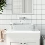 mobili home tools lavabo da appoggio bianco rettangolare in ceramica 46x35.5x13 cm