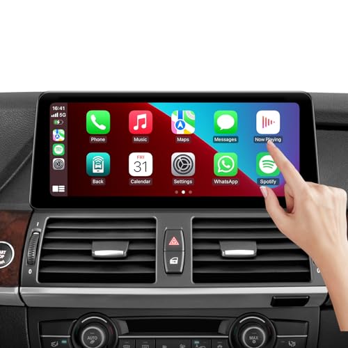12.3 Inch Car Stereo for for BMW X5 E70 X6 E71 (2011-2013) CIC System, Wireless CarPlay Android Auto Upgrade Factory Radio System Bluetooth IPS Glass to Glass Touch Screen
