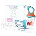 Ciuccio per Alimenti - Ciuccio Frutta Neonati 2 Pezzi – Gioco per Stimolare la Dentizione dei Bambini in Colori che Stimolano l’Appetito - Include 6 Sacchetti in Silicone di Tutte le Taglie