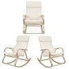SONGMICS LYY30M LYY30M-Sillón Mecedora, Color Beige, Algodón, 65 x 90 x 98 cm #4