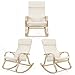 SONGMICS LYY30M-Sillón Mecedora, Color Beige, 65 x 90 x 98 cm
