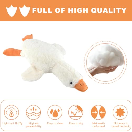 SKIPTHYBER Gans Kuscheltier, Ente Stofftier Plüsch Gans Kissen Puppe, Kinder Weiches Gans Plüschtier Ideal Als Schlafbegleiter Und Dekoration (50cm)