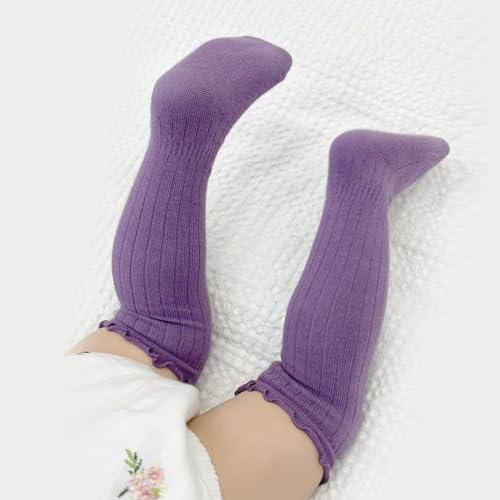 MINI PANDA 6 Pairs of Baby Socks, Toddler Knee-High Socks for Boys and Girls4