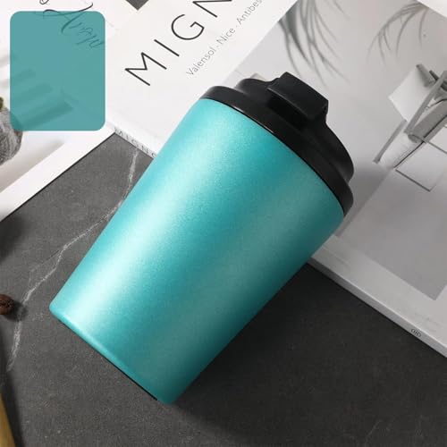 Image of Stvin 380ml Insulated Coffee Mug Travel, Stainless Steel Tumbler with Leak-Proof Lid, Reusable Thermal Cup for Hot & Cold Drinks, Car, Office, Camping & More (3rd Blue)