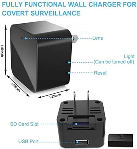 Spy Camera Wireless Hidden WiFi Camera with Remote Viewing, 1080P HD Nanny Cam/Security Camera Indoor Video Recorder Motion Detection, Support iOS/Android, No Audio