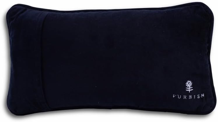 FURBISH Needlepoint Decorative Throw Pillow - Sober - 8” X 14” - Small Embroidered Designer Pillow for Living Room, Couch, Sofa, Chair & Bed - Eclectic Home Decor