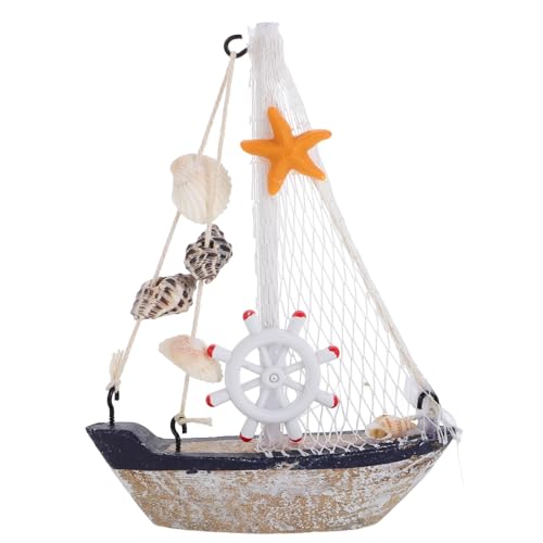 Ipetboom ミニ帆船模型 ヴィンテージ地中海風装飾 卓上置物 耐久性デザイン オフィス リビング 書斎向けアートインテリア