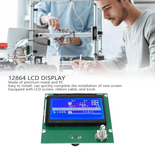 Écran LCD pour imprimante 12864 bleu avec panneau de commande et câble ruban