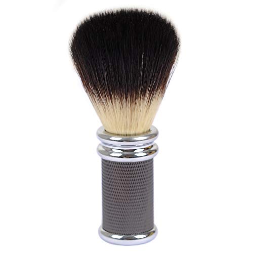 Shaving Brushes, JR Black Synthetic Brush Hair Knot with Gun Color Metal Handle Shaving Brushes for Men, Safety Razor, Double Edge Razor, Shaving Razor