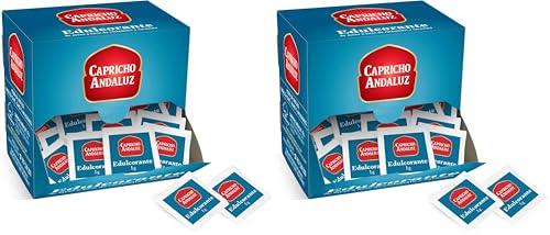 CAPRICHO ANDALUZ Expositor Edulcorante Sobres Monodosis - 250 Unidades de 1g - Endulzante Sin Azúcar para Café y Bebidas - Formato Hostelería y Hogar (Paquete de 2)