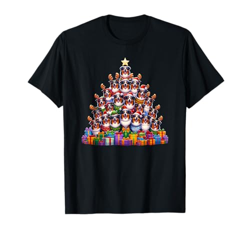 Christmas Tree Australian Shepherd Aussie Dog T-Shirt