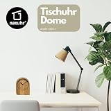 Natuhr Zegar stołowy dąb zegar drewniany - Dome - purystyczny nowoczesny lite drewno (dąb olejowany, czarne wskazówki - mechanizm kwarcowy)