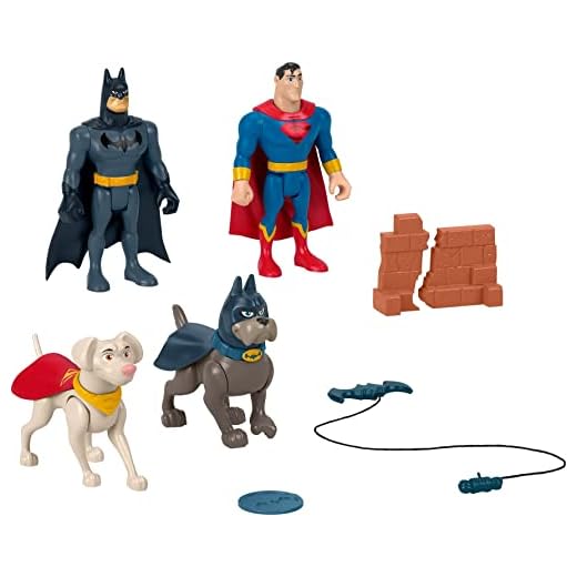 Fisher-Price DC League of Super-Pets Super Hero and Action Pet Gift Set with Superman, Batman, Ace and Krypto Figures for Kids Ages 3 and up [Amazon Exclusive]