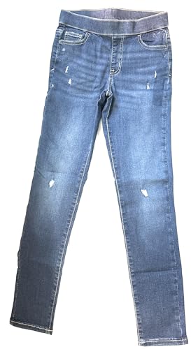 Cat & Jack Girls' Mid-Rise Pull-On Jeggings in Dark Vintage Blue - Dark Wash (as1, Numeric, Numeric_14, Slim)