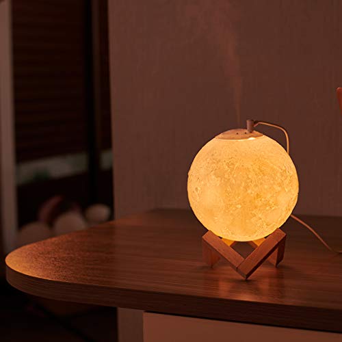 Umidificador, lâmpada Lua 3D 3 Cores Mudando a Luz Da Noite Aroma Difusor Óleo Essencial Carregador