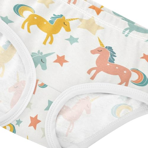 ZZKKO Cartoon Unicorn Star Girls Underwear Toddler Panties for Girls Comfort Brief Size 2T-8Y3