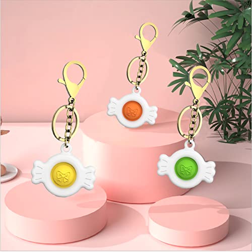 Svnvioz 3-Pack Simple Candy Dimple Push Pop-It Fidget Toys, Pop Keychain Toy Single Popit Fidget Popper Portable Fidget Toy With Buckle Ring Stress Relief And Anti-Anxiety Puzzle Fun #TOP6