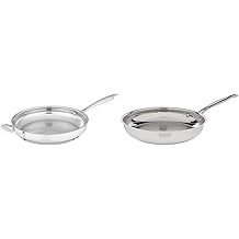 Cuisinart Professional Stainless Skillet with Helper, 12-Inch & 10-Inch Open Skillet, Chefs Classic Stainless Steel Cookware Collection, 722-24
