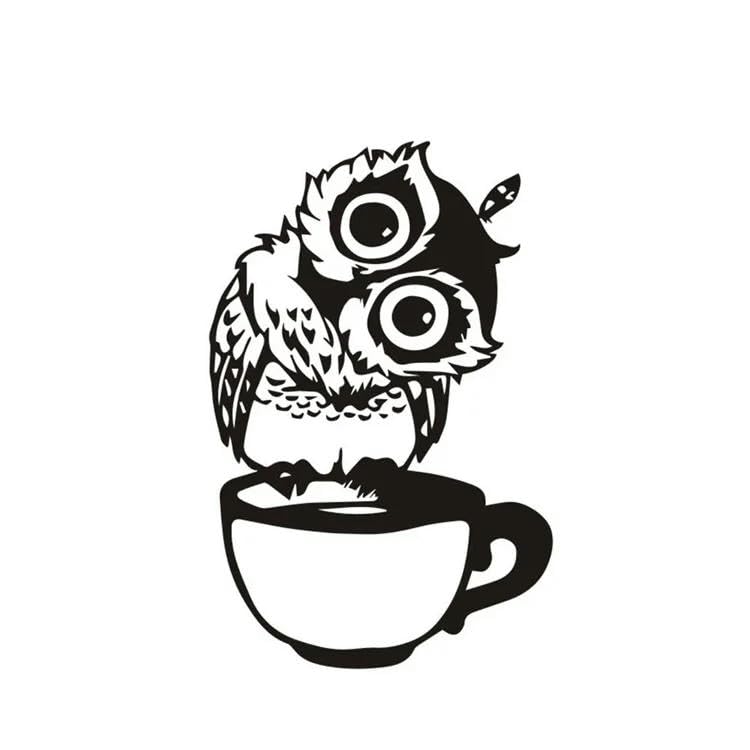 Fresque amovible de hibou pour décorations de fond de salon et cuisine