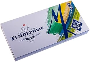 Master-Class Artists Grade Professional Tempera Paint Set 10 Vibrant Colors 46ml Tubes Buttery Consistency Ideal for Beginners and Professional Artists by Nevskaya Palitra