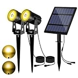 T-SUN Solar Spotlights Outdoor Waterproof, 2-in-1 Solar Landscape Spotlights Solar Garden Spot Light